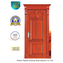 Классический стиль одиночного деревянная дверь с резьбой (ДС-6006)